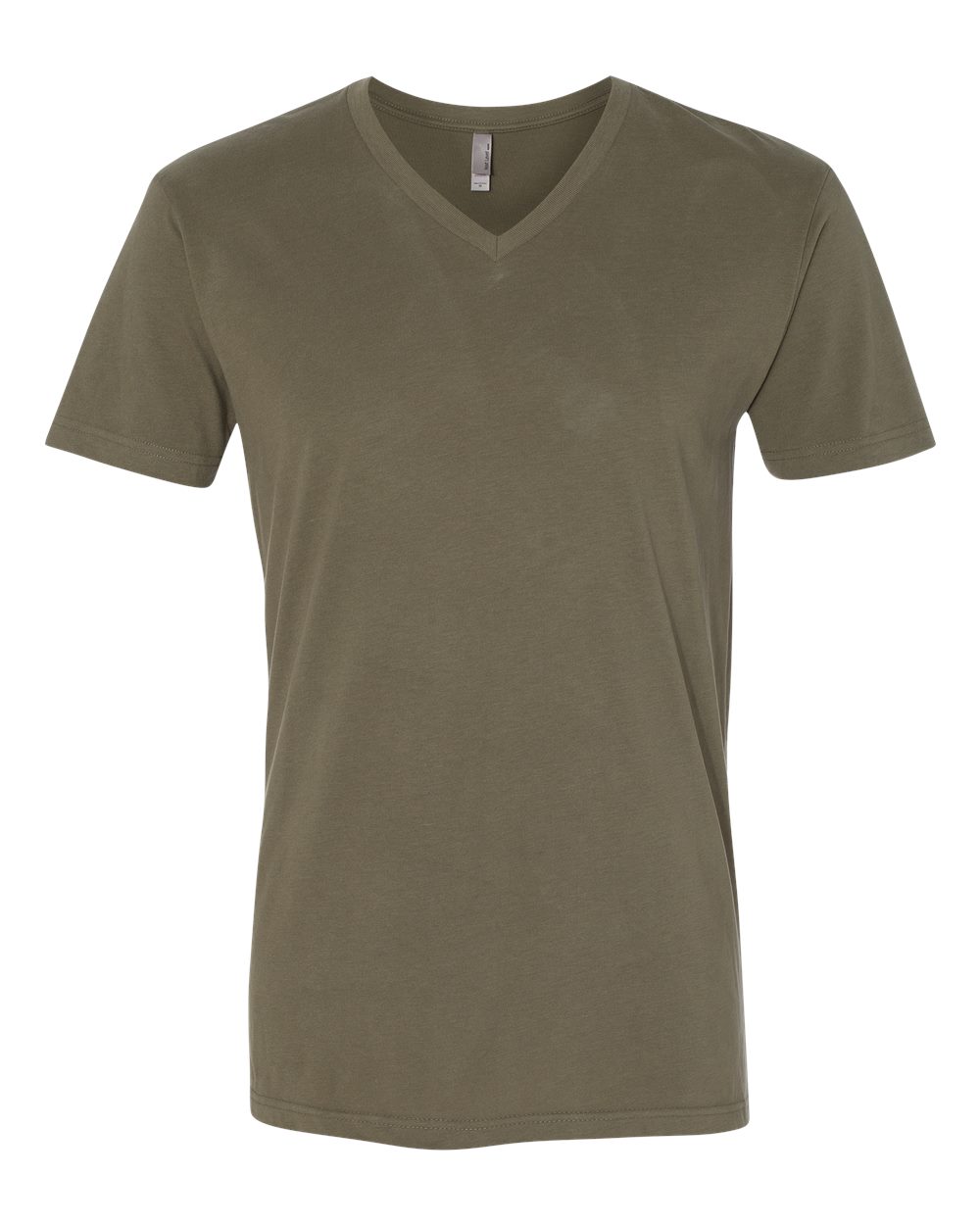 Men's Sueded V-Neck T-Shirt - Front - B57118062 - Military Green