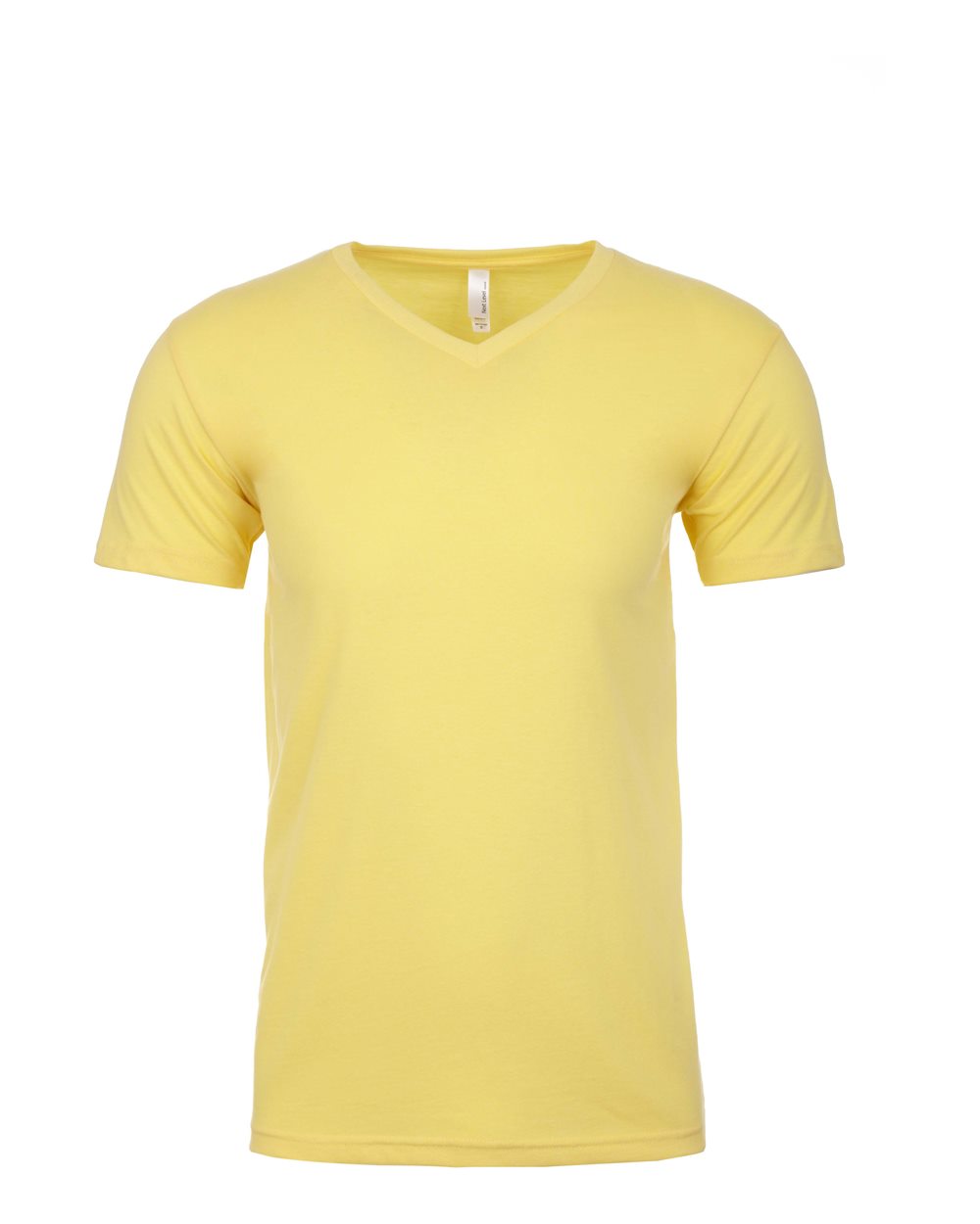 Men's Sueded V-Neck T-Shirt - Front - B57118402 - Banana Cream