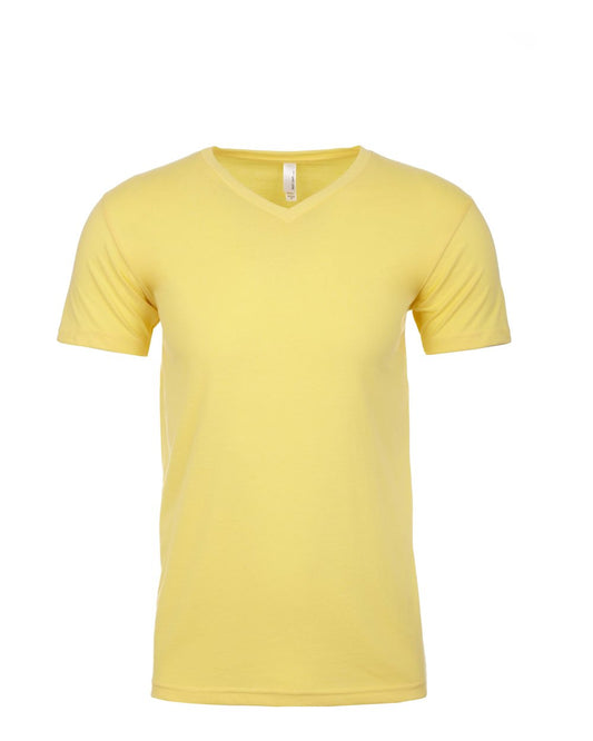 Men's Sueded V-Neck T-Shirt - Front - B57118402 - Banana Cream