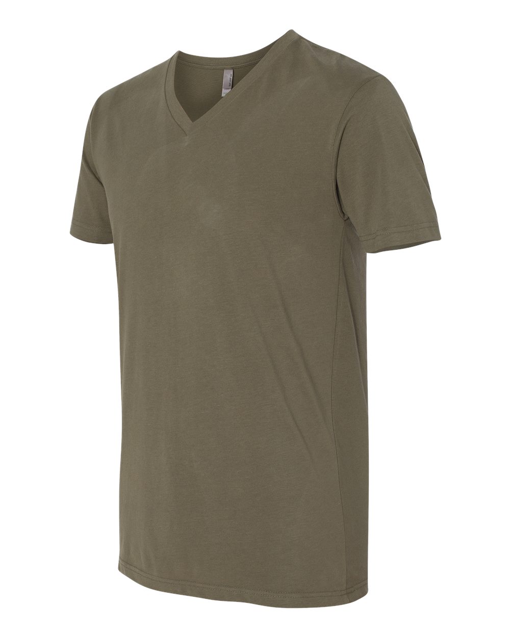 Men's Sueded V-Neck T-Shirt - Side - B57118062 - Military Green