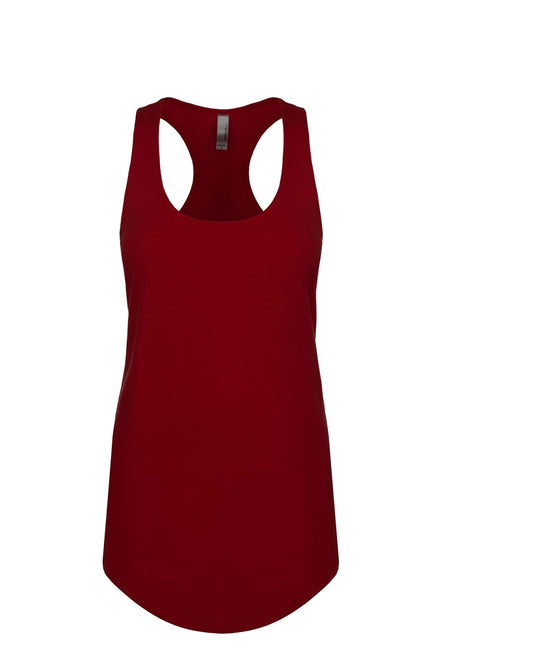 Women’s Lightweight French Terry Racerback Tank - Front - B54818522 - Cardinal