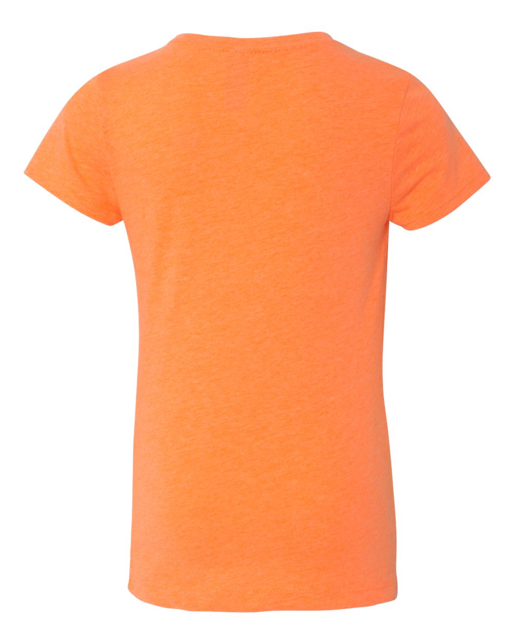 Girls’ CVC Princess T-Shirt - Back - B56118183 - Neon Heather Orange