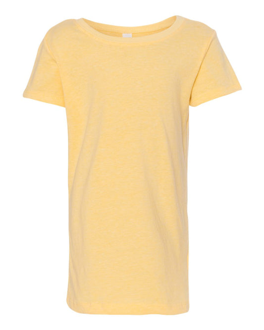 Girls’ CVC Princess T-Shirt - Front - B56118406 - Banana Cream