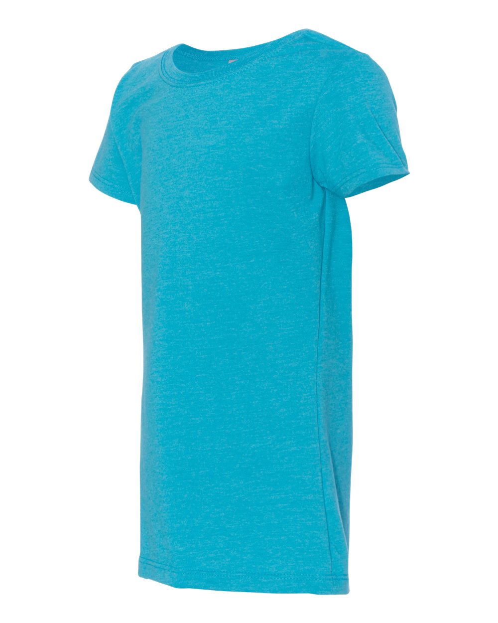 Girls’ CVC Princess T-Shirt - Side - B56118742 - Bondi Blue