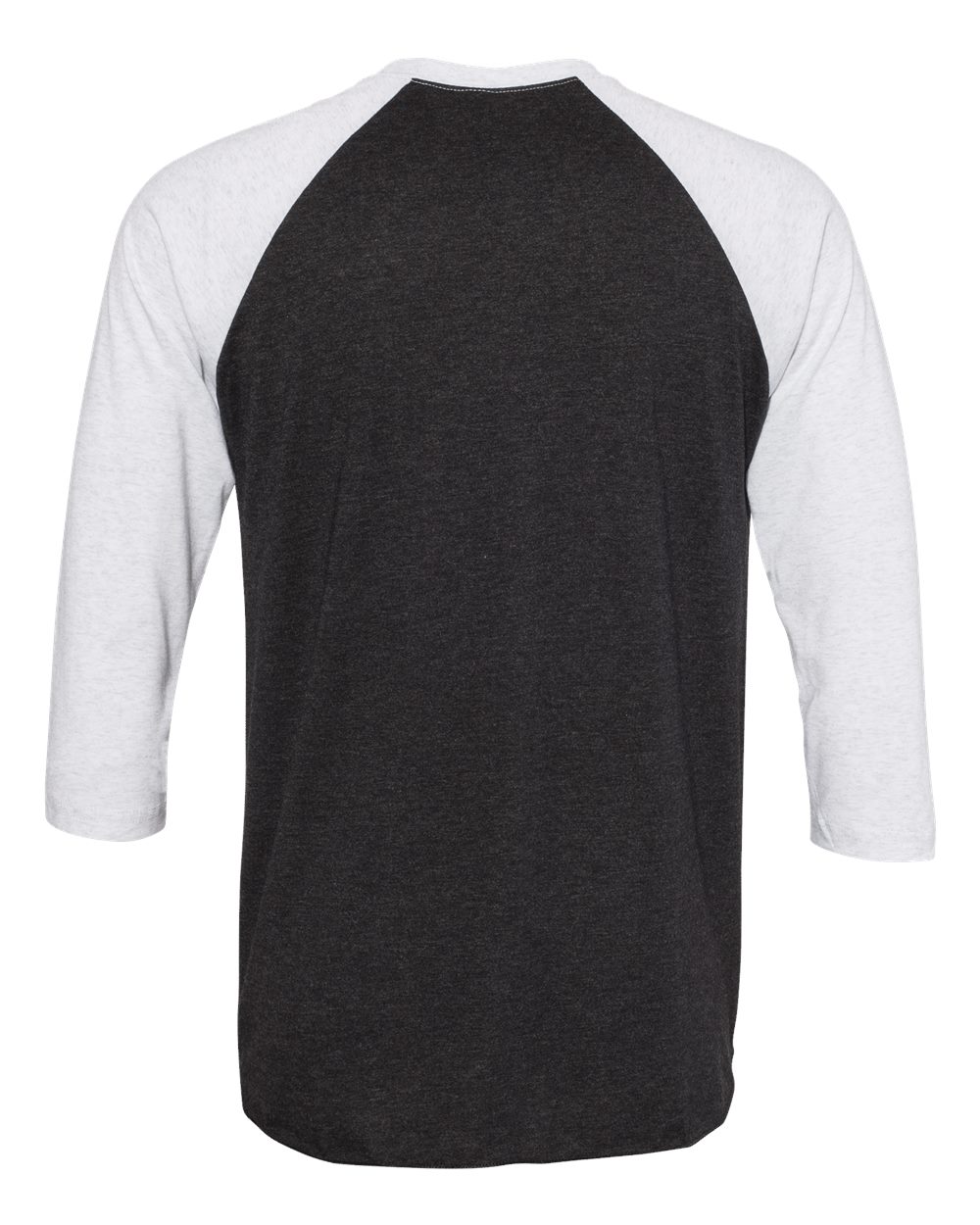 Unisex Triblend Three-Quarter Raglan T-Shirt - Back - B56818002 - Heather White/ Vintage Black