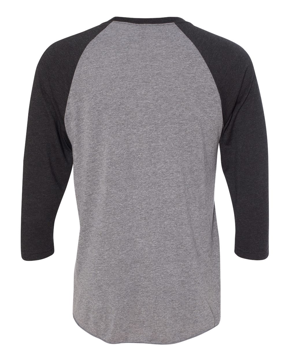 Unisex Triblend Three-Quarter Raglan T-Shirt - Back - B56818512 - Vintage Black Sleeves/ Premium Heather Body