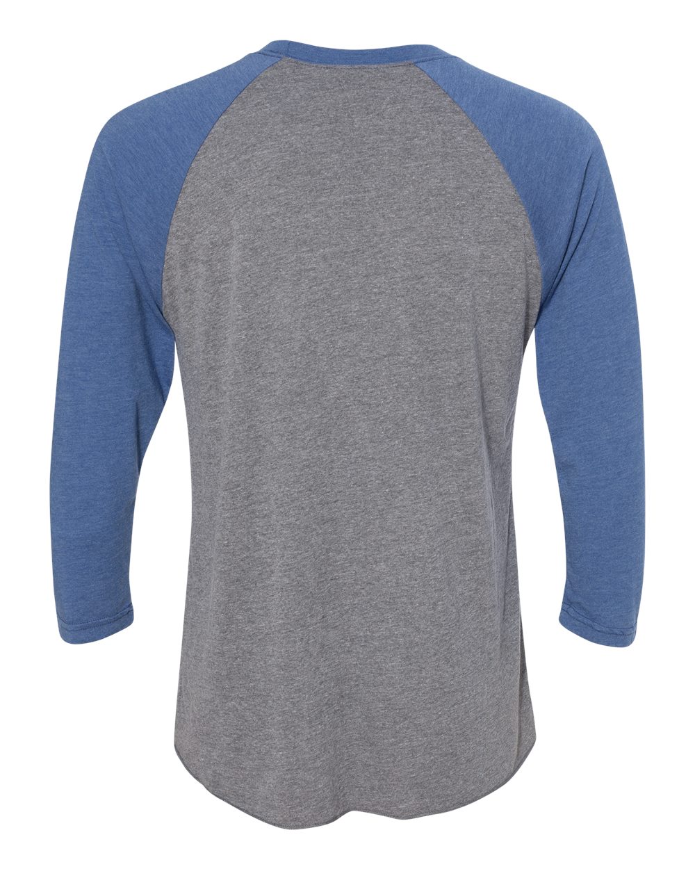 Unisex Triblend Three-Quarter Raglan T-Shirt - Back - B56818592 - Vintage Royal Sleeves/ Premium Heather Body