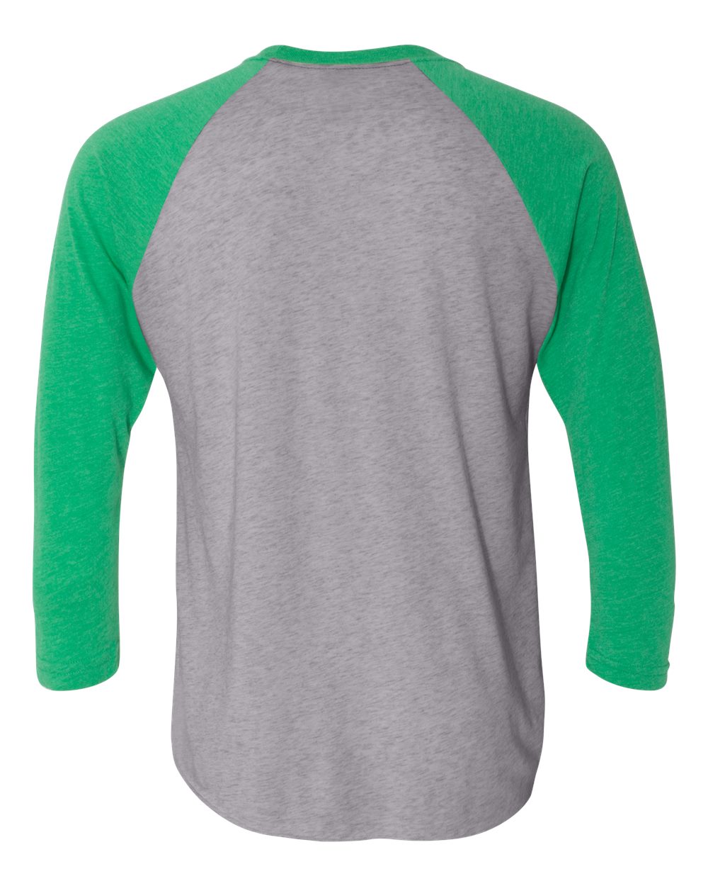 Unisex Triblend Three-Quarter Raglan T-Shirt - Back - B56818602 - Envy Sleeves/ Premium Heather Body