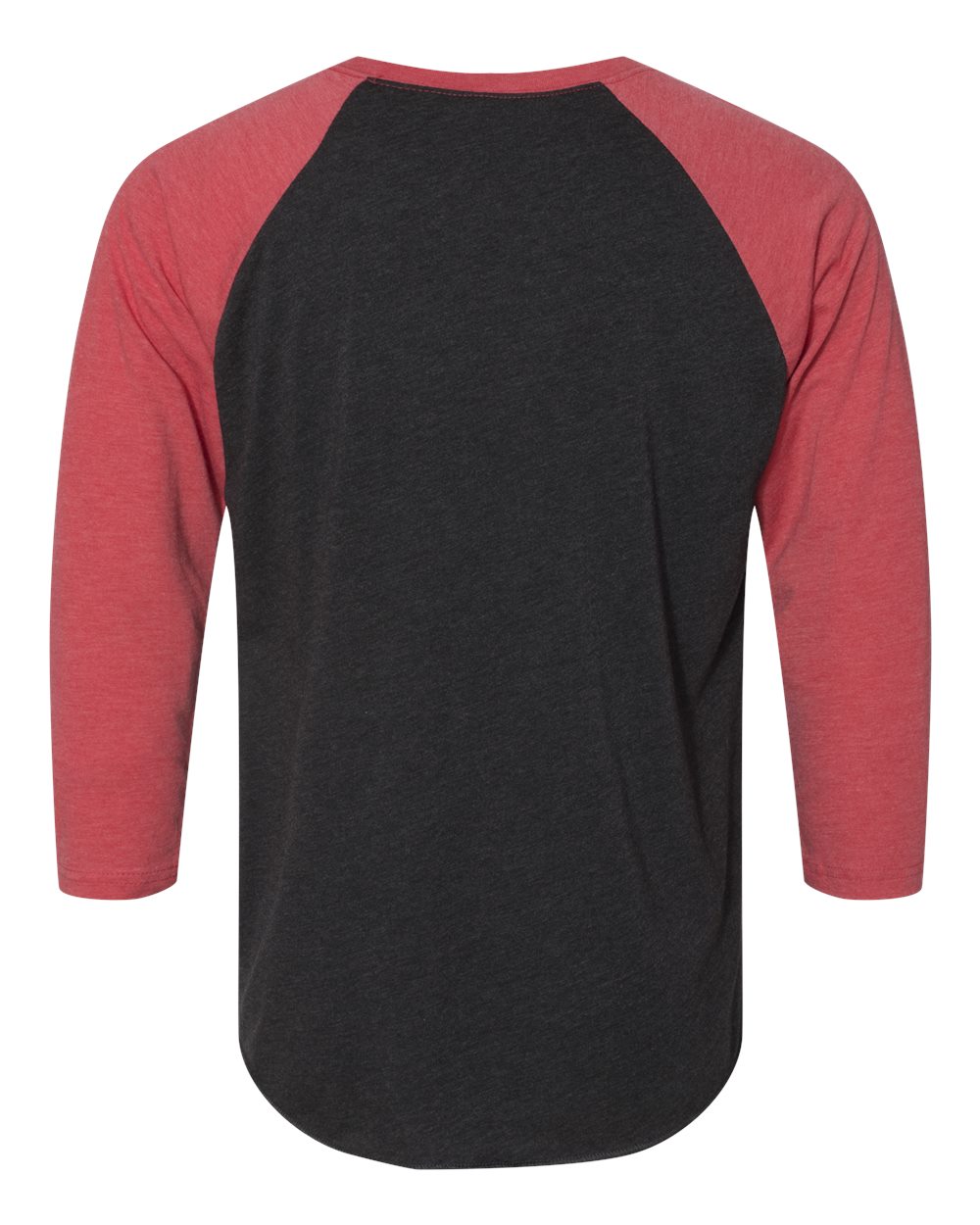Unisex Triblend Three-Quarter Raglan T-Shirt - Back - B56818722 - Vintage Red Sleeves/ Vintage Black Body