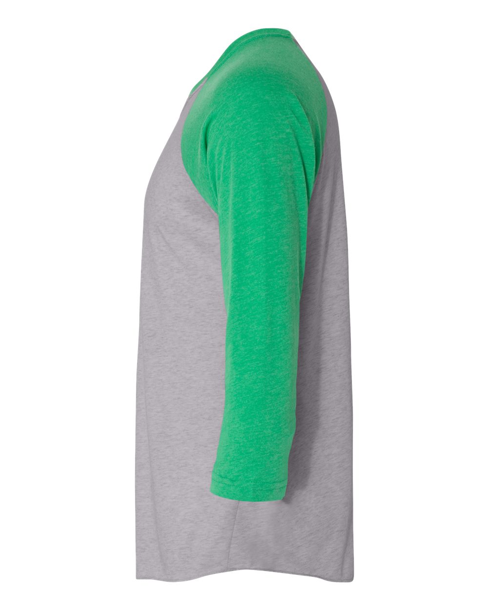 Unisex Triblend Three-Quarter Raglan T-Shirt - DirectSide - B56818602 - Envy Sleeves/ Premium Heather Body