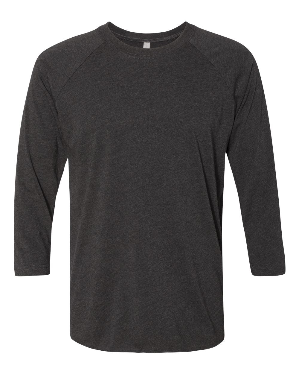 Unisex Triblend Three-Quarter Raglan T-Shirt - Front - B56818522 - Vintage Black Sleeves/ Vintage Black Body