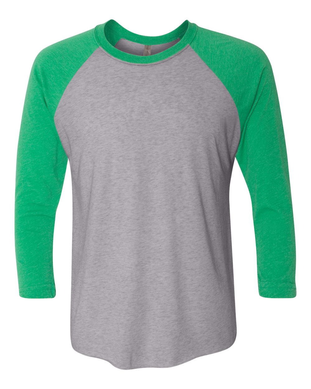 Unisex Triblend Three-Quarter Raglan T-Shirt - Front - B56818602 - Envy Sleeves/ Premium Heather Body