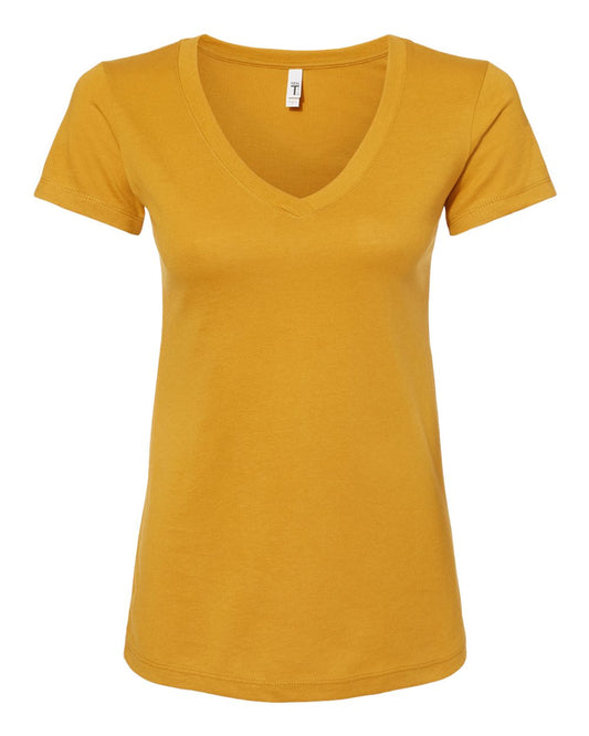 Women's Ideal V-Neck T-Shirt - Front - B57218122 - Antique Gold