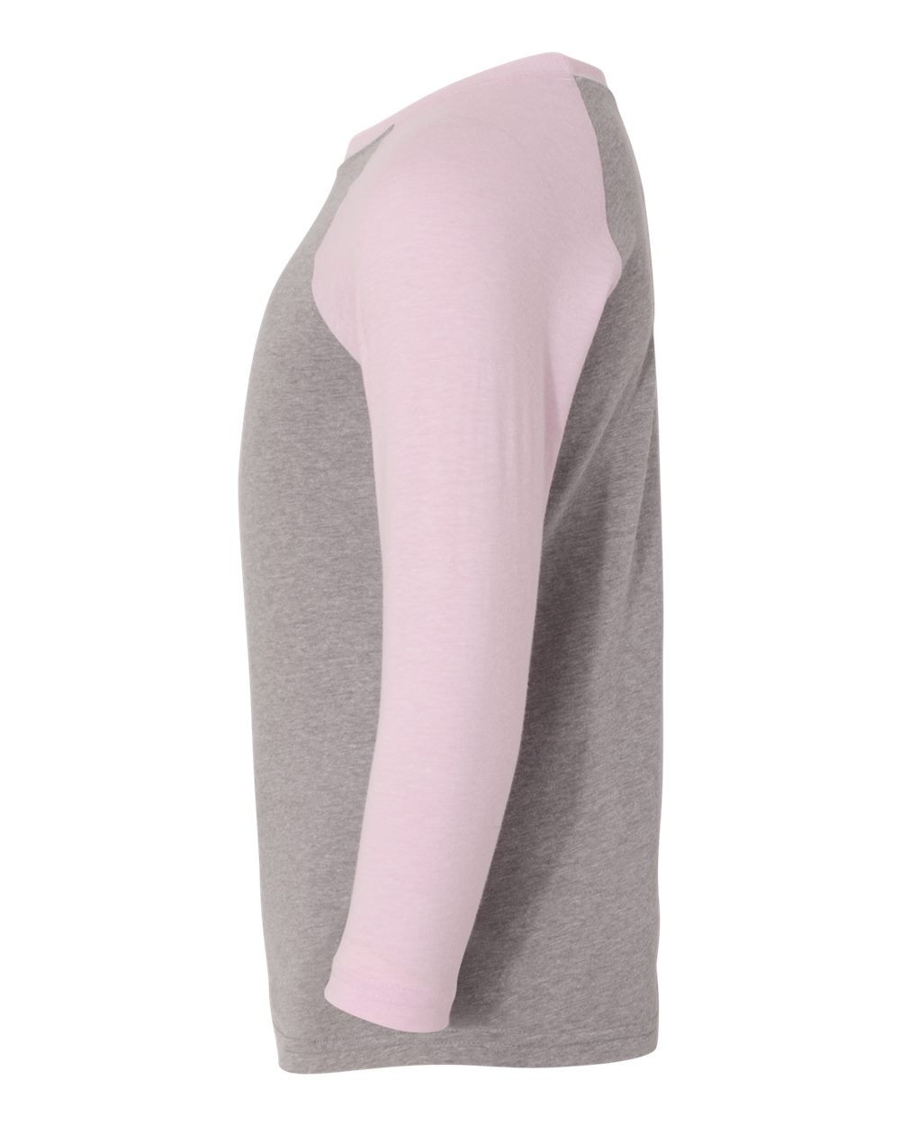 Youth CVC Three-Quarter Sleeve Raglan T-Shirt - DirectSide - B20018216 - Lilac Sleeves/ Dark Heather Grey Body