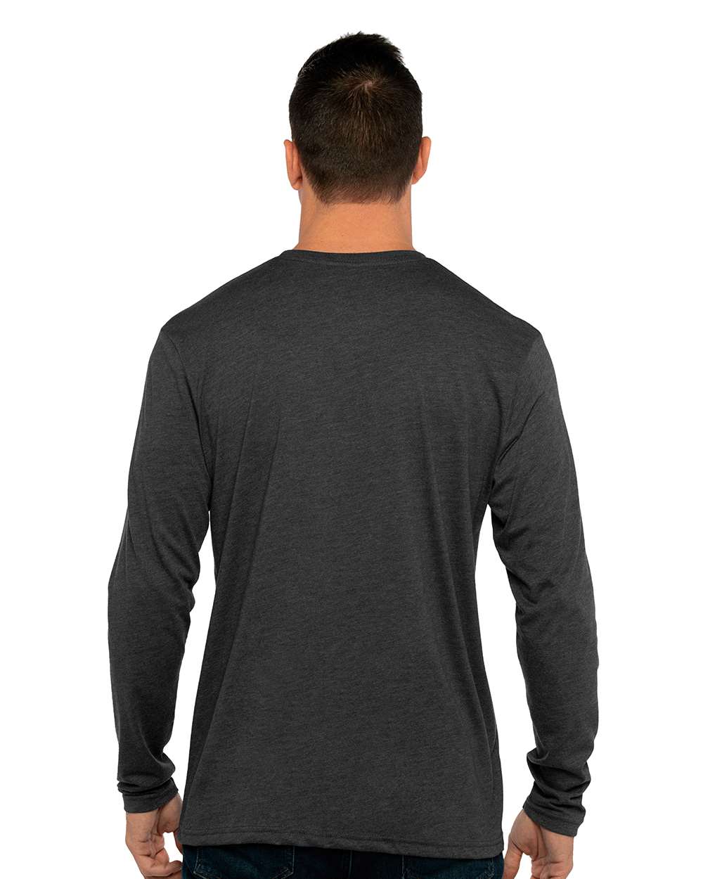 Men's Triblend Long Sleeve T-Shirt - OnModelBack - B26818512 - Vintage Black