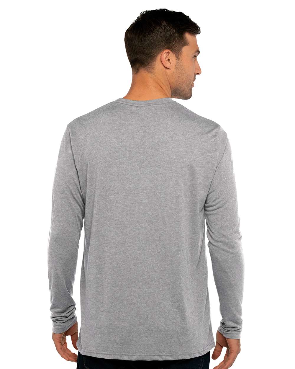Men's Triblend Long Sleeve T-Shirt - OnModelBack - B26818582 - Premium Heather