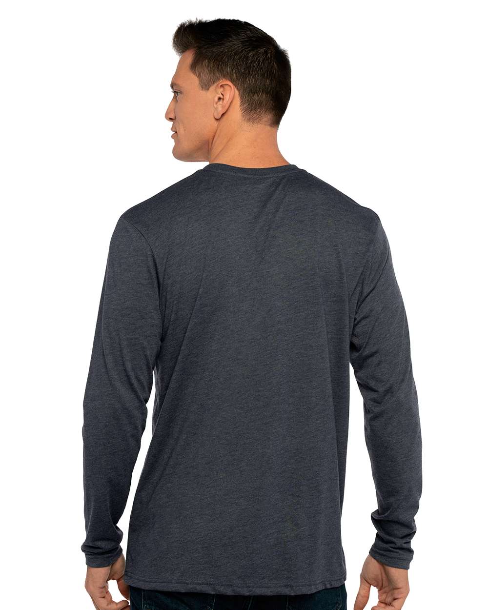 Men's Triblend Long Sleeve T-Shirt - OnModelBack - B26818652 - Vintage Navy