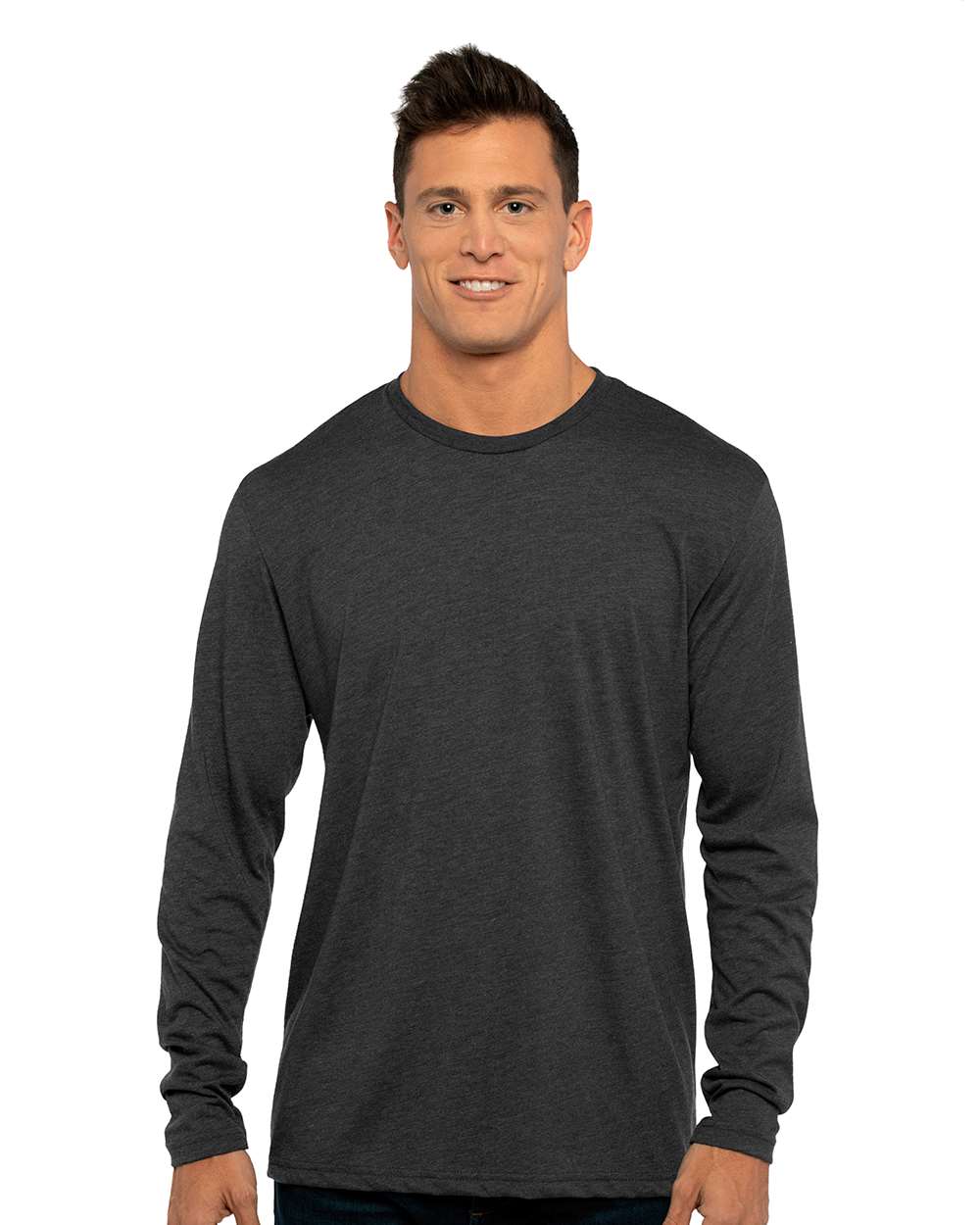 Men's Triblend Long Sleeve T-Shirt - OnModelFront - B26818512 - Vintage Black