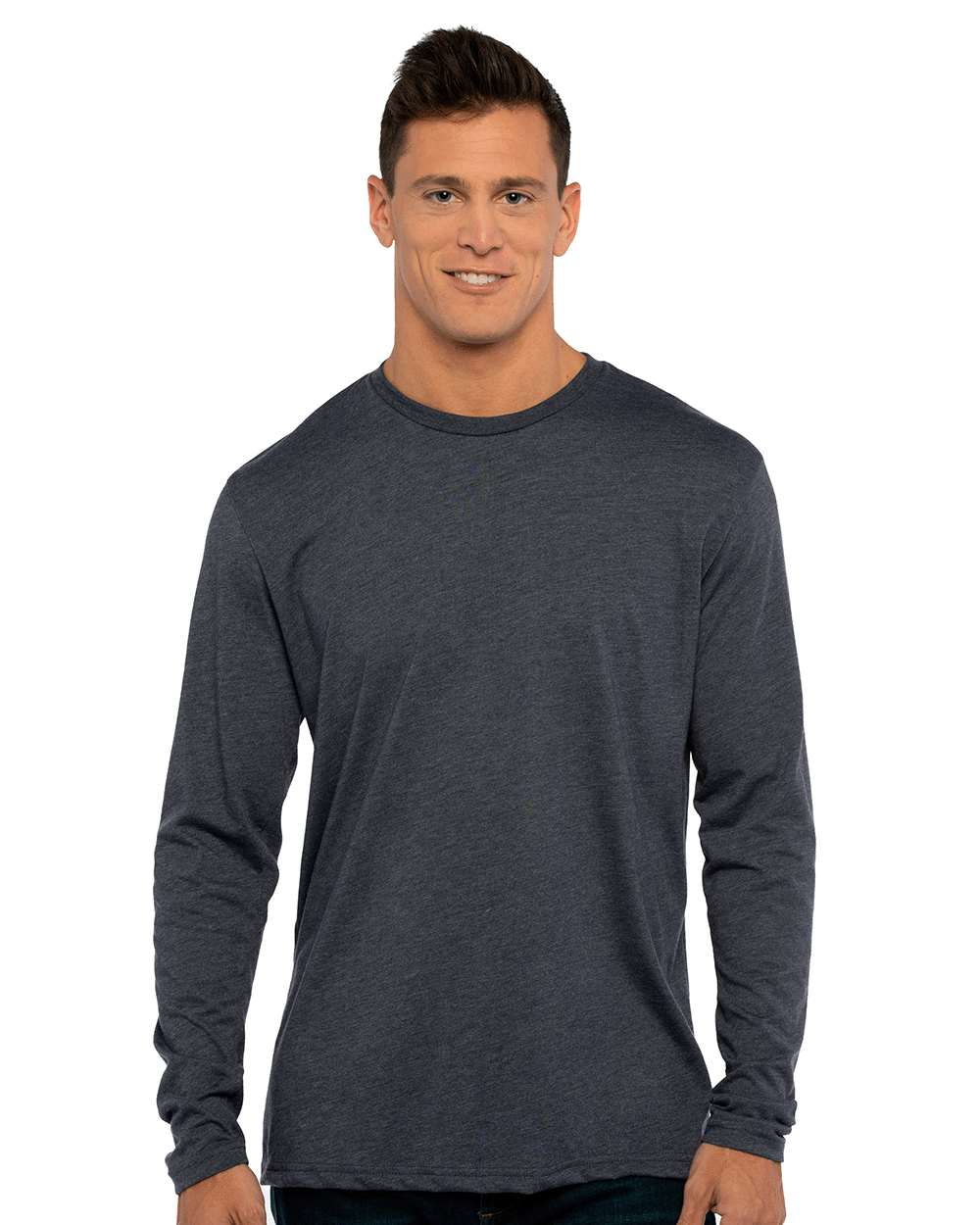 Men's Triblend Long Sleeve T-Shirt - OnModelFront - B26818652 - Vintage Navy