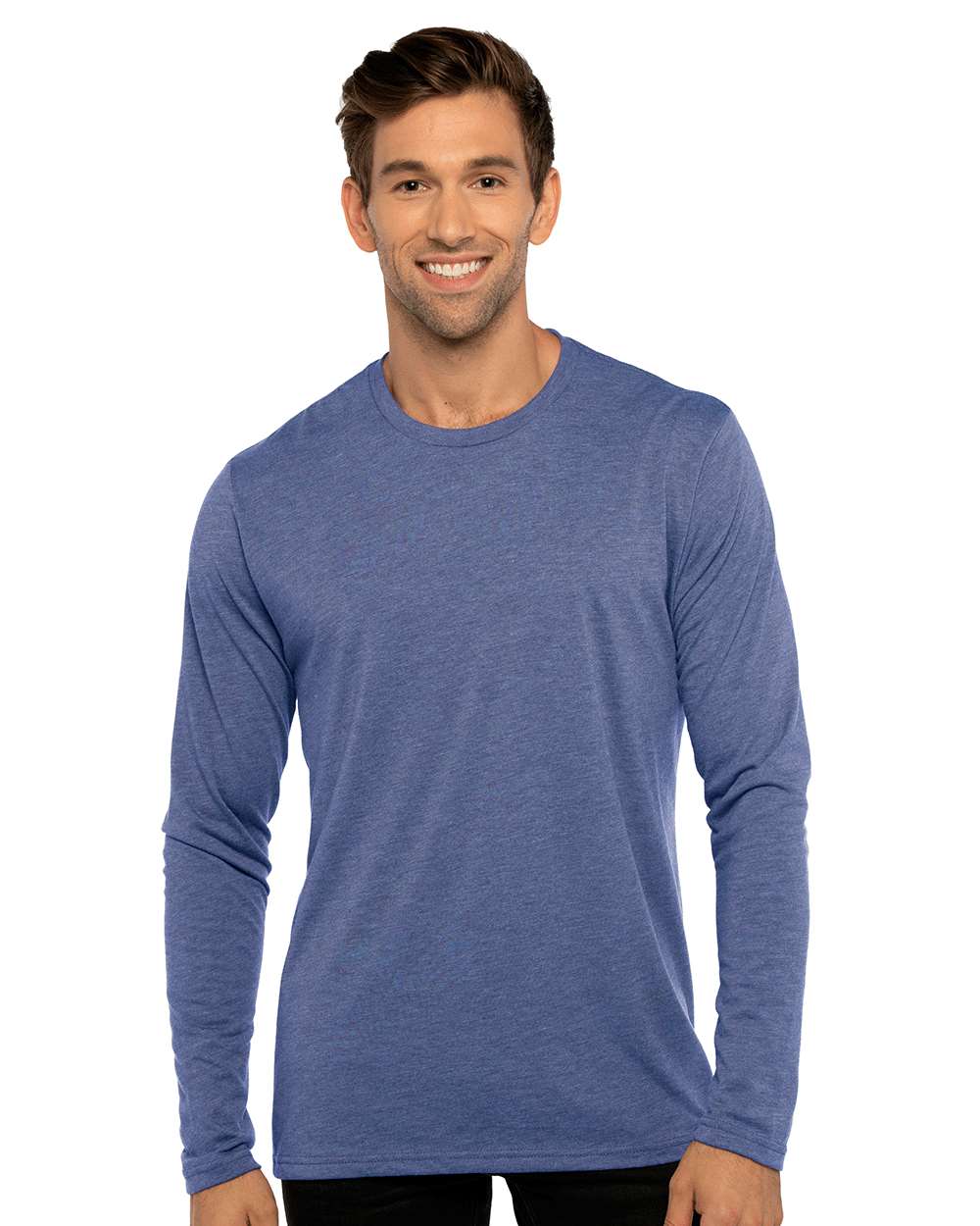 Men's Triblend Long Sleeve T-Shirt - OnModelFront - B26818752 - Vintage Royal