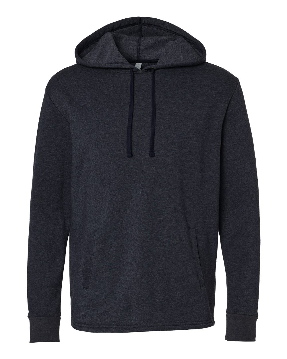 Unisex Malibu Welt Pocket Hoodie Sweatshirt - Front - B27018652 - Heather Midnight Navy