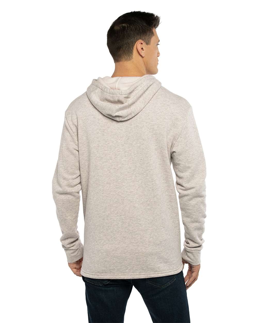 Unisex Malibu Welt Pocket Hoodie Sweatshirt - OnModelBack - B27018242 - Oatmeal