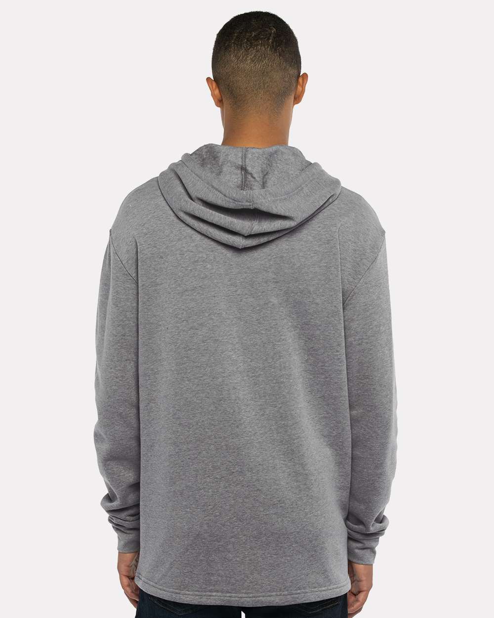 Unisex Malibu Welt Pocket Hoodie Sweatshirt - OnModelBack - B27018582 - Heather Grey