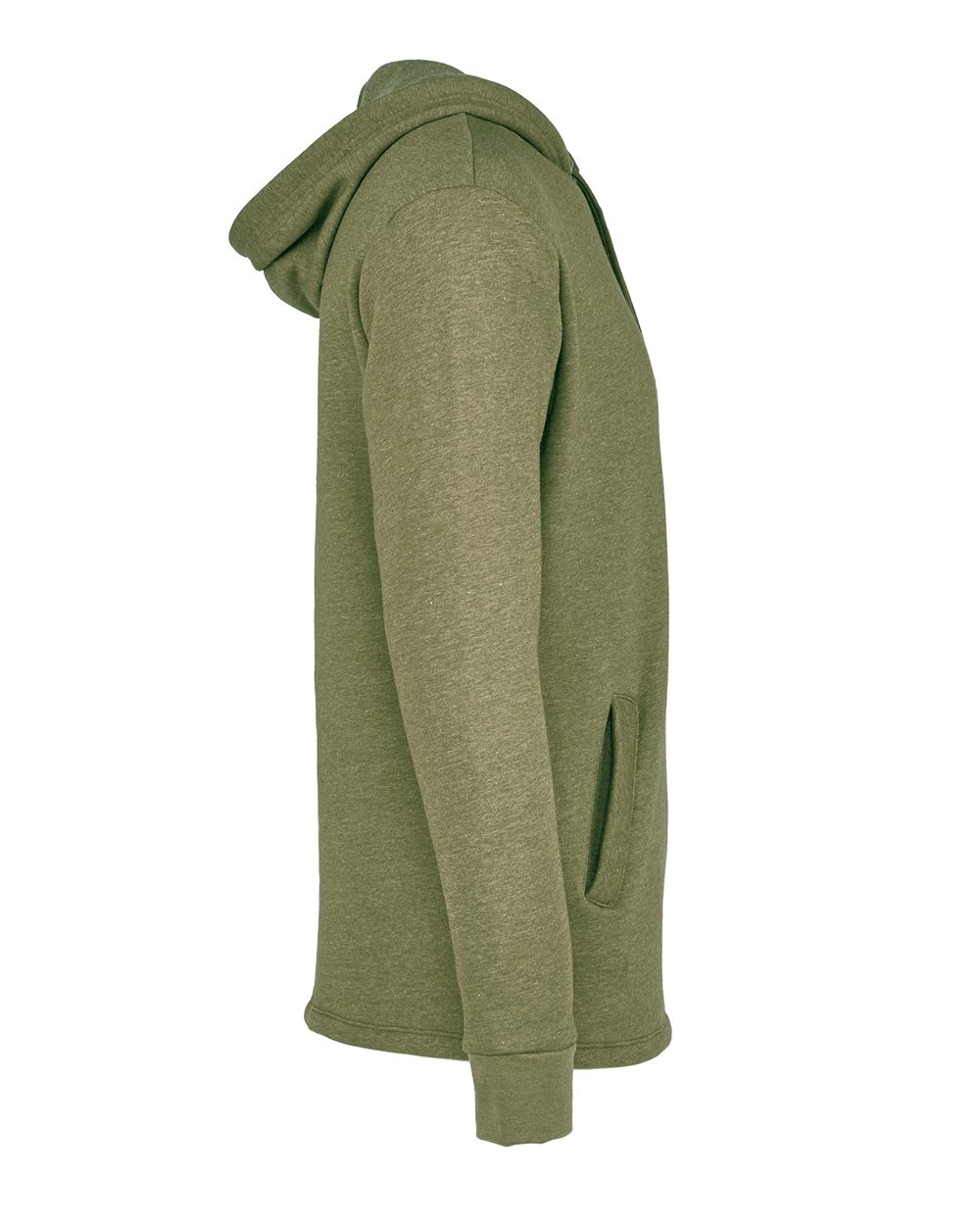 Unisex Malibu Welt Pocket Hoodie Sweatshirt - Side - B27018062 - Heather Military Green