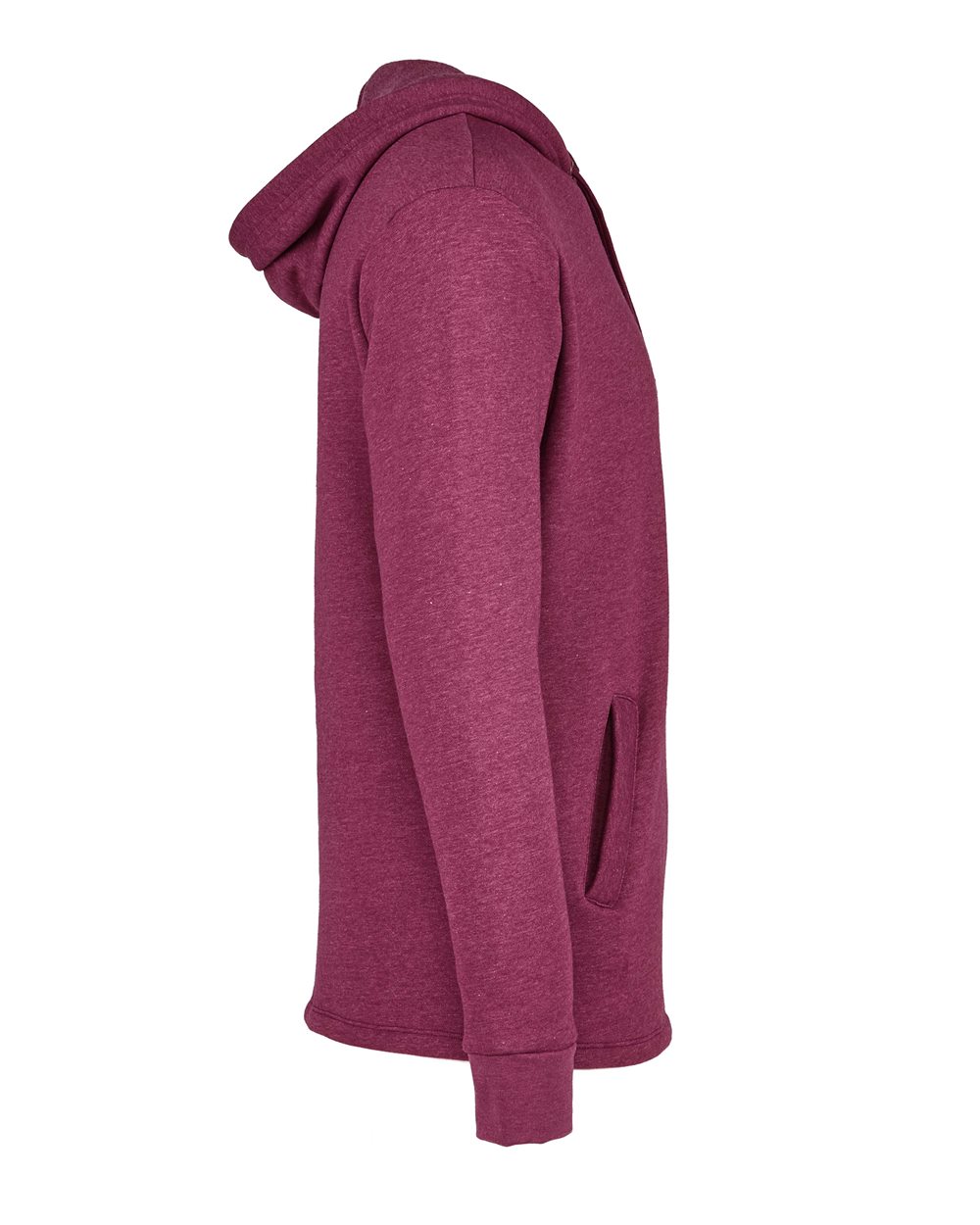 Unisex Malibu Welt Pocket Hoodie Sweatshirt - Side - B27018532 - Heather Maroon