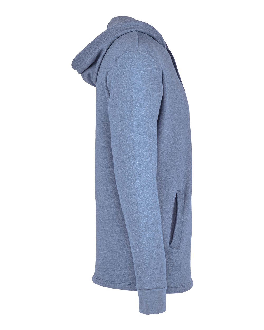 Unisex Malibu Welt Pocket Hoodie Sweatshirt - Side - B27018682 - Heather Bay Blue