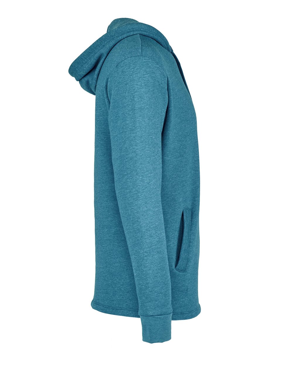 Unisex Malibu Welt Pocket Hoodie Sweatshirt - Side - B27018762 - Heather Teal