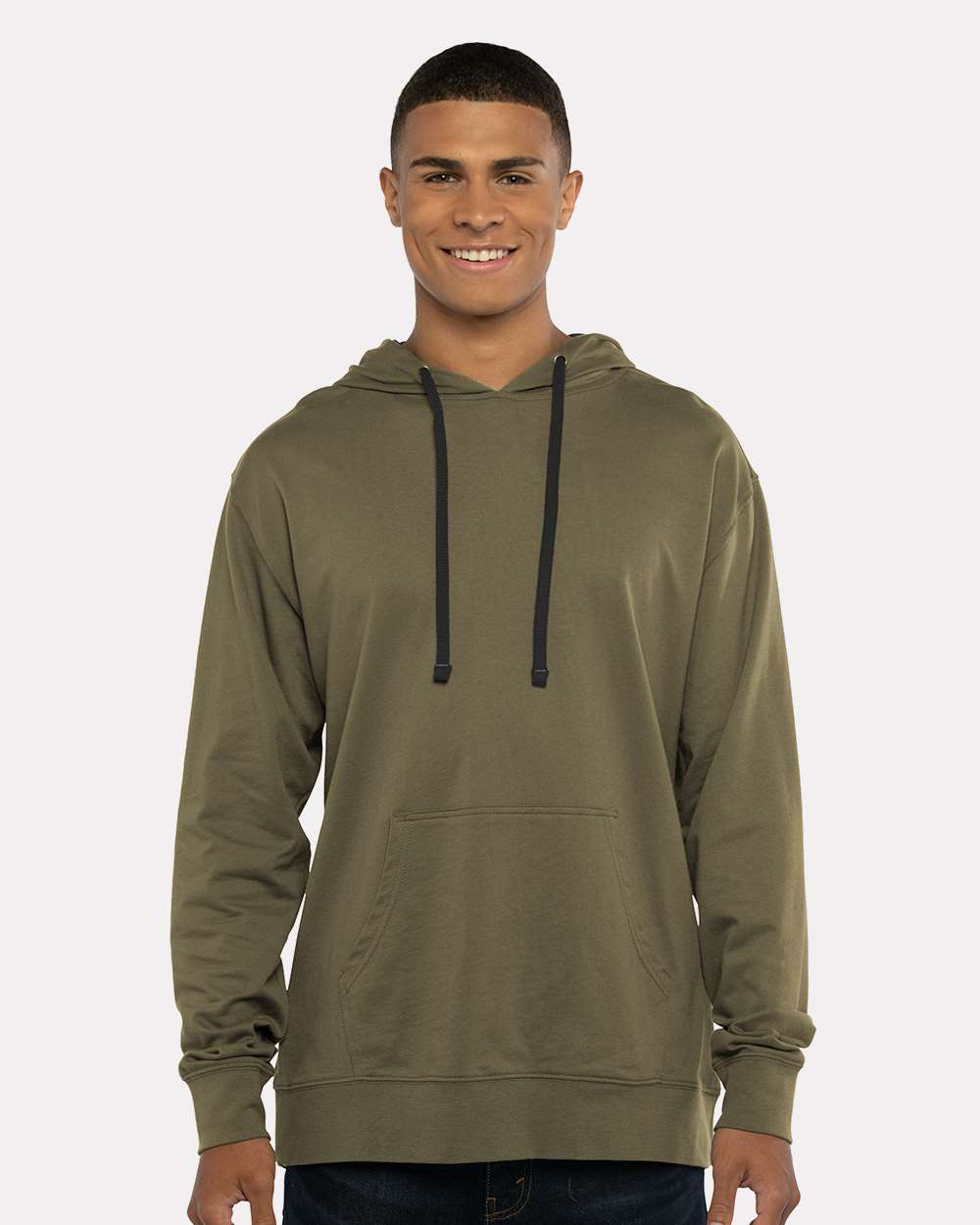 Unisex Laguna Hoodie Sweatshirt - OnModelFront - B27318542 - Military Green/ Black