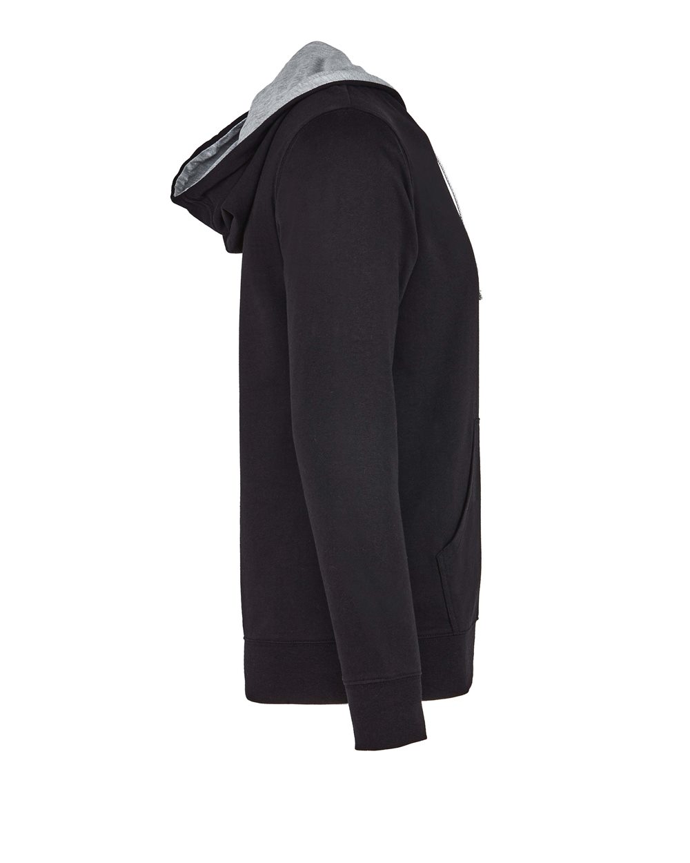 Unisex Laguna Hoodie Sweatshirt - Side - B27318512 - Black/ Heather Grey