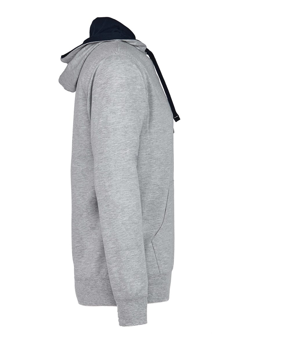 Unisex Laguna Hoodie Sweatshirt - Side - B27318592 - Heather Grey/ Midnight Navy
