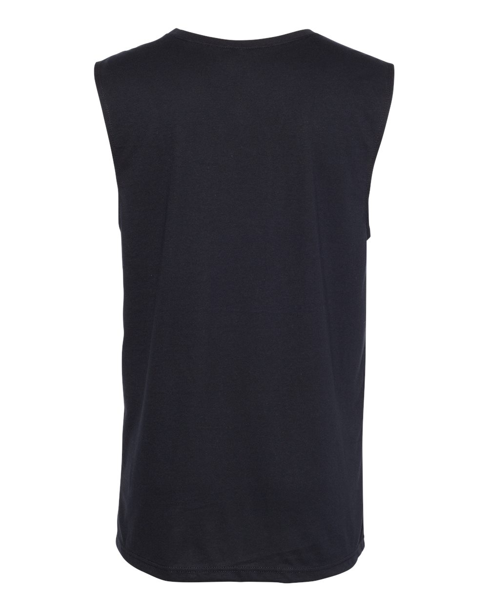 Men's Lightweight Cotton/Poly Muscle Tank - Back - B38818502 - Black