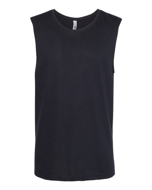 Men's Lightweight Cotton/Poly Muscle Tank - Front - B38818502 - Black