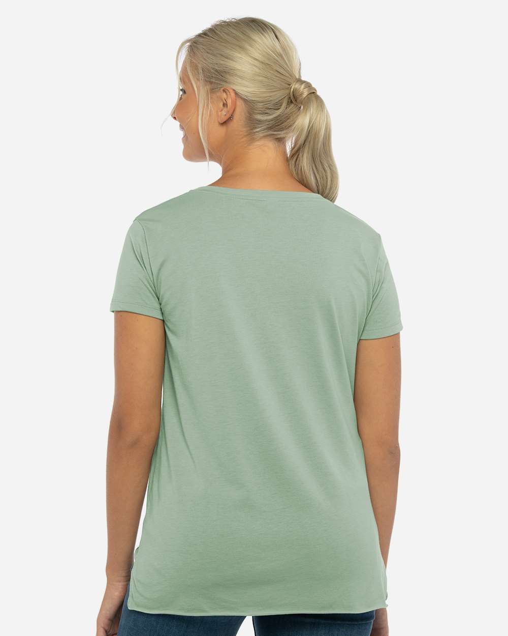 Women's Festival Scoop Neck T-Shirt - OnModelBack - B20418192 - Stonewash Green