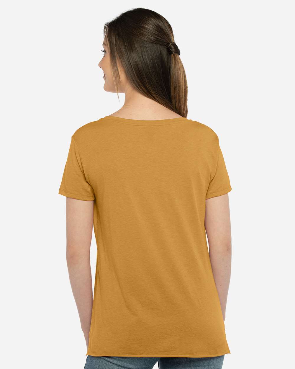 Women's Festival Scoop Neck T-Shirt - OnModelBack - B20418282 - Antique Gold