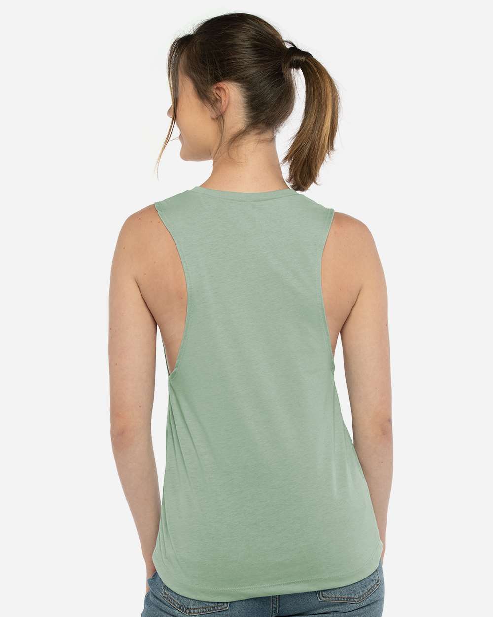Women’s Festival Muscle Tank - OnModelBack - B20518192 - Stonewash Green