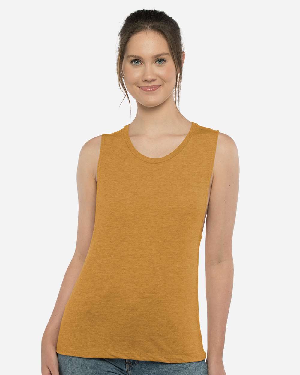 Women’s Festival Muscle Tank - OnModelFront - B20518282 - Antique Gold