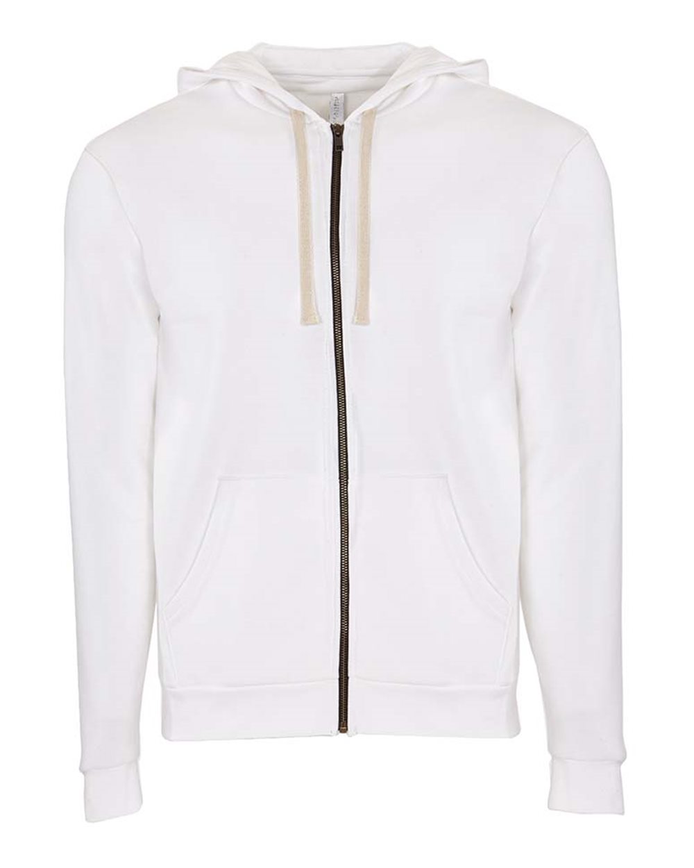 Unisex Santa Barbara Full-Zip Hoodie Sweatshirt - Front - B21218002 - White