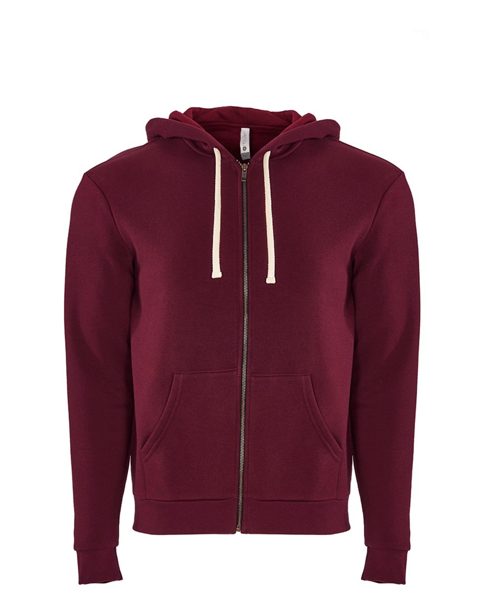 Unisex Santa Barbara Full-Zip Hoodie Sweatshirt - Front - B21218532 - Maroon