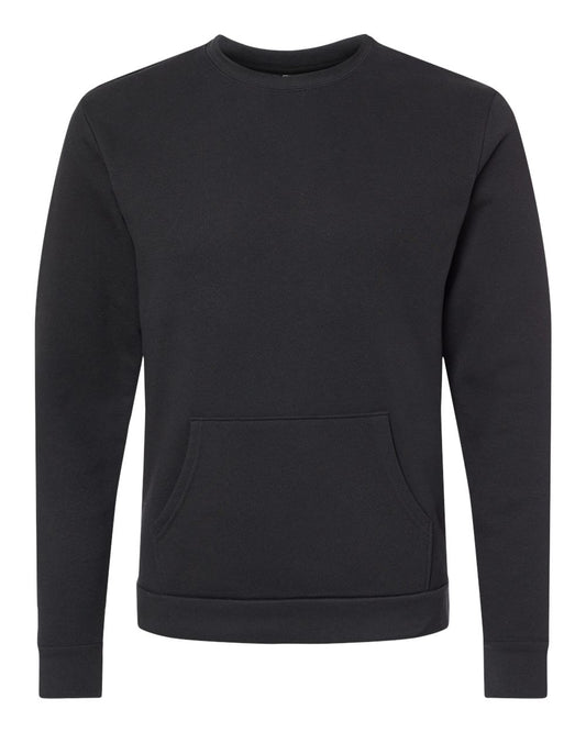 Unisex Santa Barbara Pocket Crewneck Sweatshirt - Front - B20918502 - Black