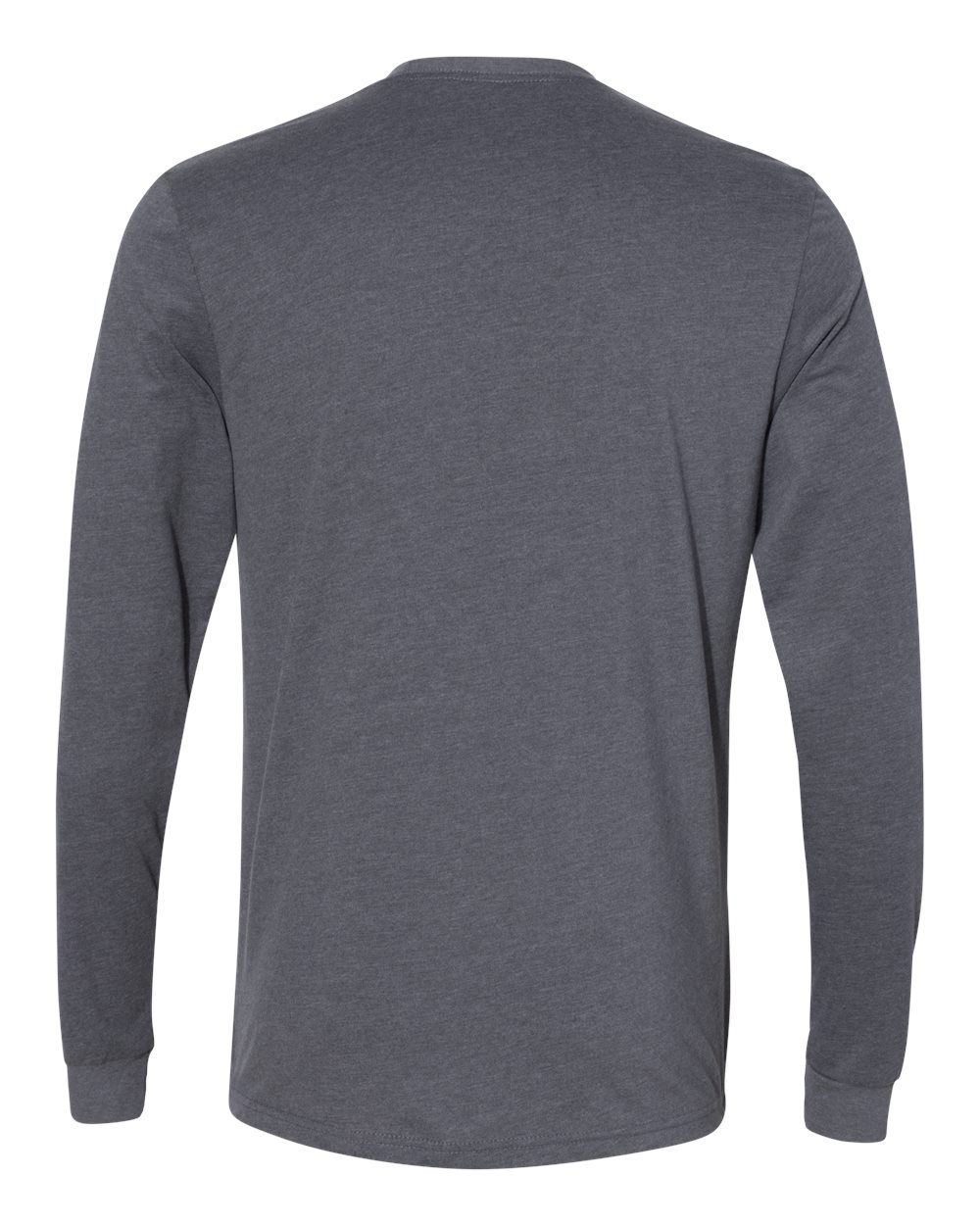 Unisex Sueded Long Sleeve T-Shirt - Back - B20818072 - Heather Metal