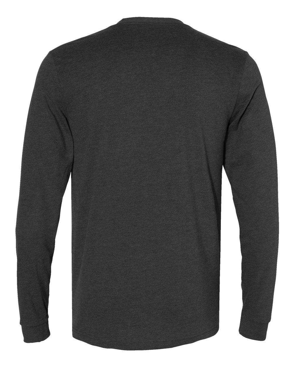 Unisex Sueded Long Sleeve T-Shirt - Back - B20818092 - Heather Charcoal