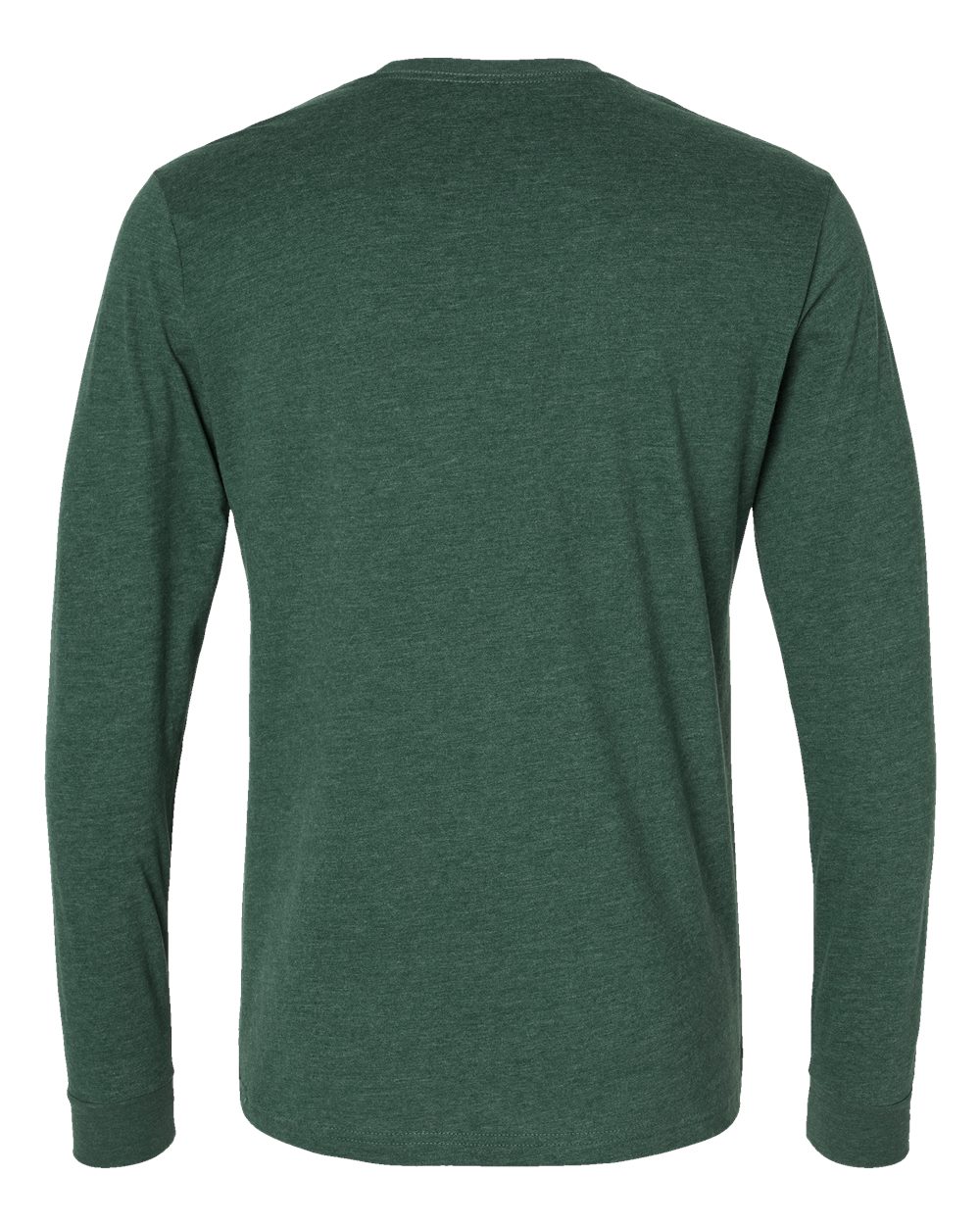 Unisex Sueded Long Sleeve T-Shirt - Back - B20818542 - Heather Forest Green