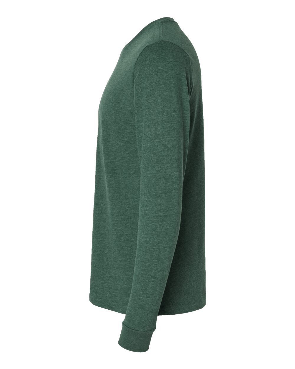 Unisex Sueded Long Sleeve T-Shirt - DirectSide - B20818542 - Heather Forest Green