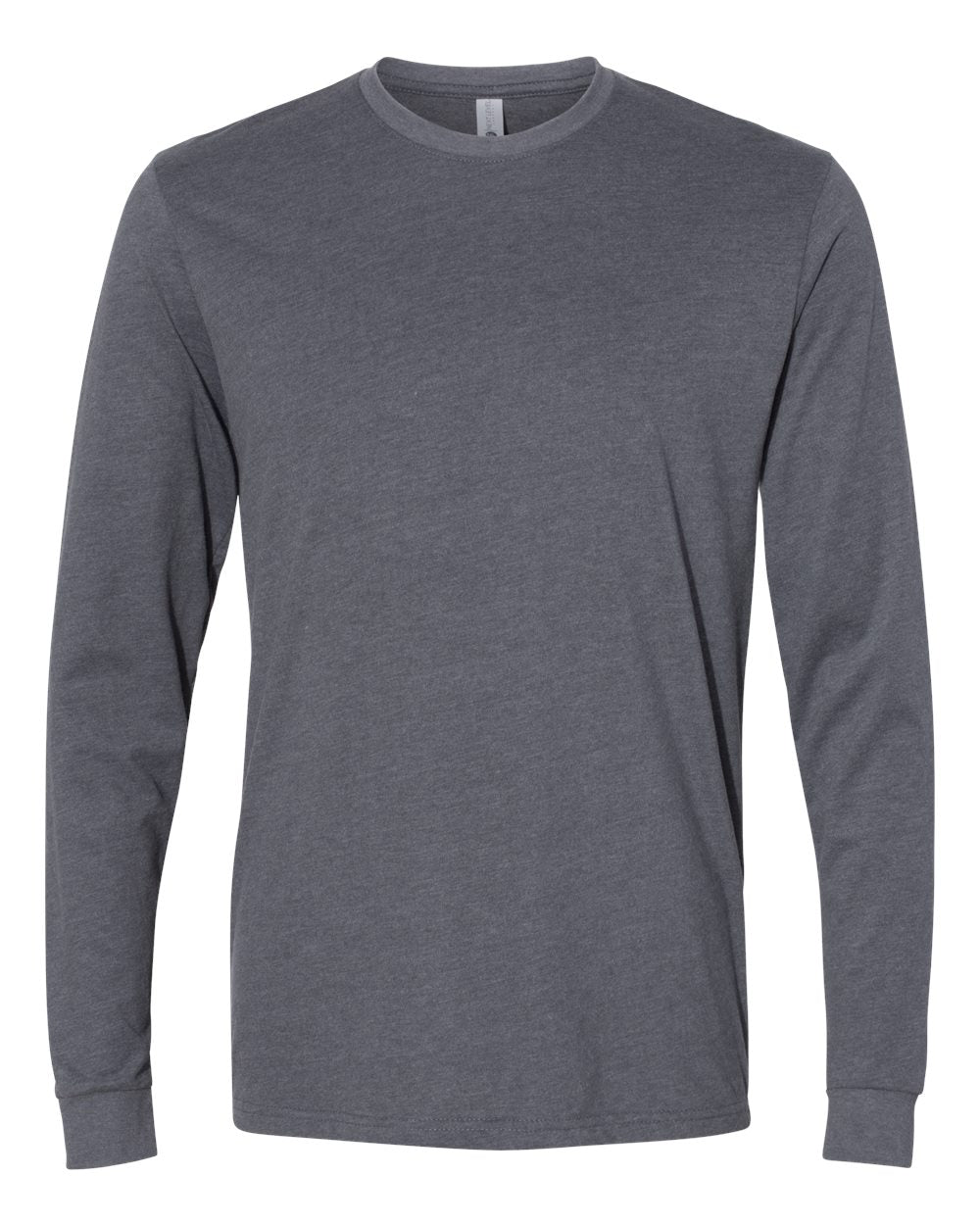 Unisex Sueded Long Sleeve T-Shirt - Front - B20818072 - Heather Metal