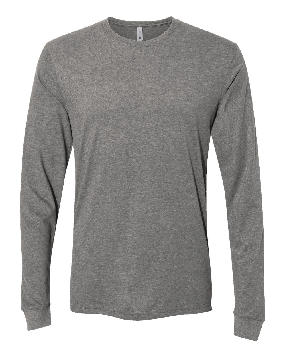 Unisex Sueded Long Sleeve T-Shirt - Front - B20818082 - Dark Heather Grey