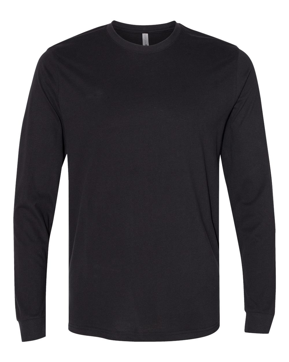 Unisex Sueded Long Sleeve T-Shirt - Front - B20818502 - Black